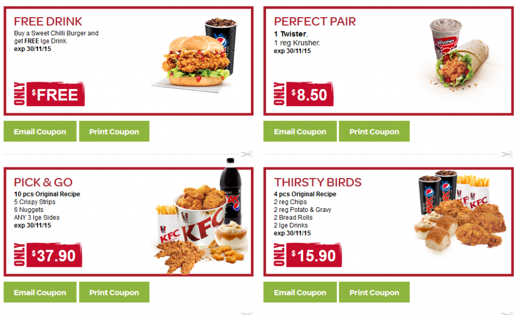 KFC Latest Deals Coupons Bargainer.co.nz