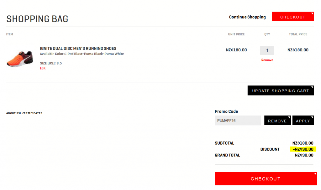 puma online store discount code