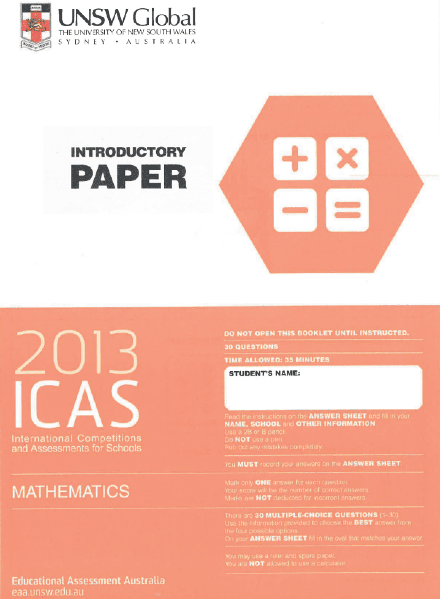 ICAS Past Paper FREE Sample Download Bargainer.co.nz