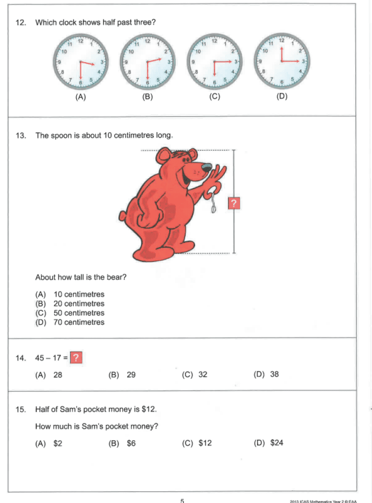 ICAS Past Paper - FREE Sample Download | Bargainer.co.nz